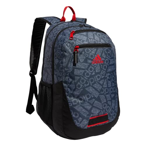adidas Plecak uniseks Foundation 6, koszulka kolażowa Adi Onix-Grey/czarny/żywy czerwony, jeden rozmiar