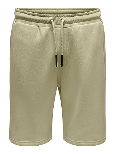 ONLY & SONS Męskie szorty dresowe, jednokolorowe, Pelican, XS