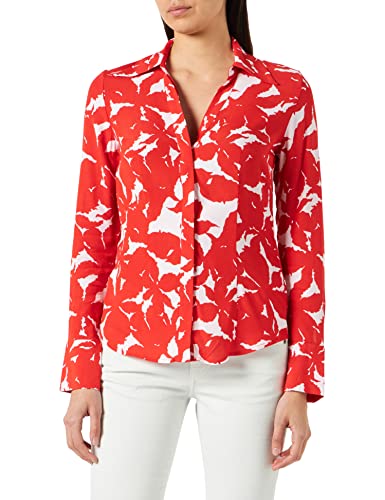 United Colors of Benetton Koszula damska 53uedq032, czerwona ze wzorem 71 l, L, Czerwony ze wzorem 71 L, L