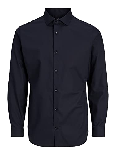 JACK & JONES Męska koszula Jprblaparker L/S Noos, Black/Fit: slim Fit, XXL