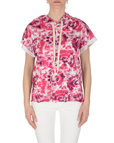 19V69 ITALIA Damska bluza z kapturem Galaxy Fuxia Multi T-Shirt, fuksja, Large (2 sztuki), Fuchsia, L