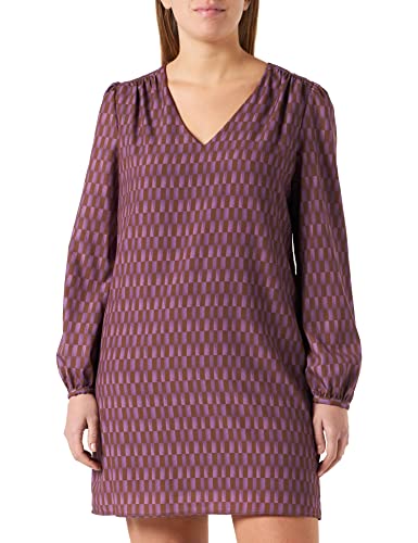 Sisley Damska sukienka 4C2GLV02M, wielokolorowa, fioletowa, 38 (DE)