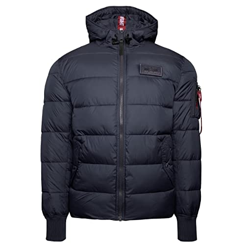 ALPHA INDUSTRIES Kurtka męska z kapturem Puffer Alpha Fd Baby, niebieski (Rep.Blue), XL