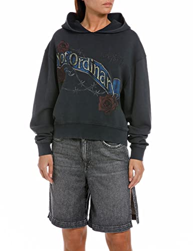 Replay Damska bluza z kapturem, 099 Blackboard, XS