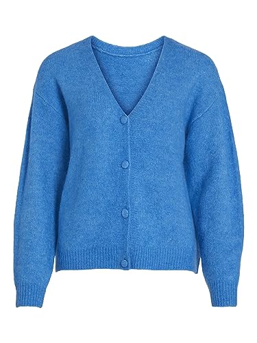 Vila Damska kurtka Vijamina Oversize L/S Knit Cardigan-Noos, French Blue/Szczegóły: melanż, S