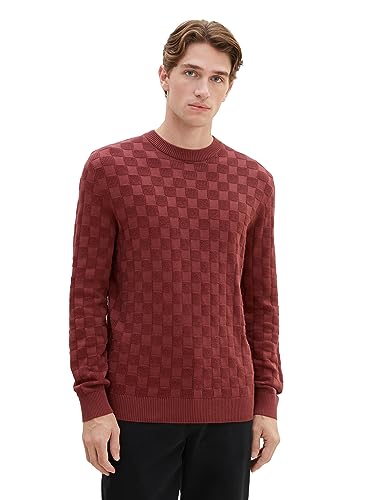 TOM TAILOR sweter męski, 32220 – Burned Bordeaux Red, L