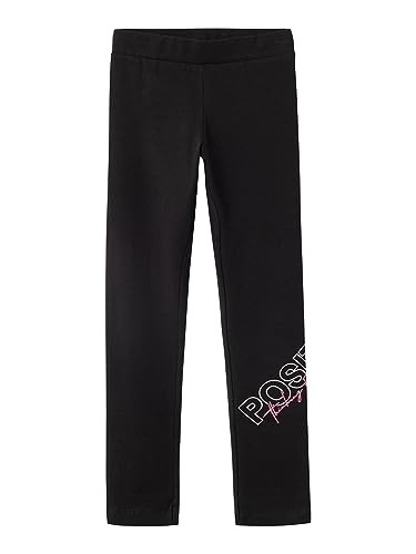NAME IT Legginsy dziewczęce, czarny, 152 cm