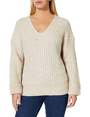 ONLY Damski sweter Onlscala L/S dekolt w serek KNT, Pumice Stone/szczegóły: w. Melange, S