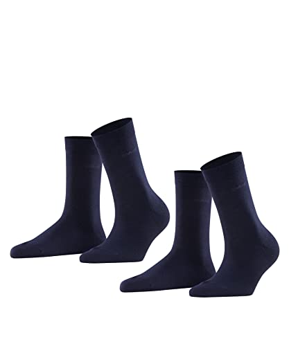 ESPRIT Kobiety Skarpety Basic Easy 2-Pack W SO Bawełna jednokolorowe 1 Para, Niebieski (Marine 6120), 39-42