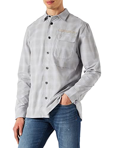 G-STAR RAW, Męska koszula z kieszonką na długopis, Mehrfarbig (poprawnie szara kratka Phill C857-c975), M