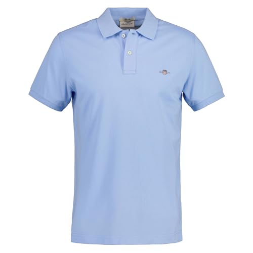 GANT Męska koszulka polo Slim Shield SS Pique, Capri Blue, standardowa, niebieski (Capri Blue), 3XL