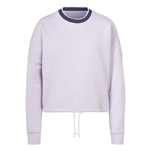 Reebok Damska bluza polarowa z okrągłym dekoltem, fioletowa Oasis, S, Fioletowa Oasis, S