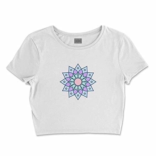 Bona Basics, Damski T-shirt basic, z nadrukiem cyfrowym, 100 bawełny, biały, swobodny, damski top, rozmiar: L, biały, L Krótki