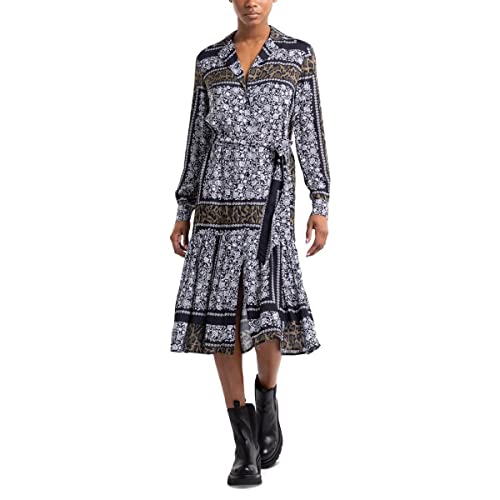 Replay sukienka damska, 010 White/Black/Military Green, XXS