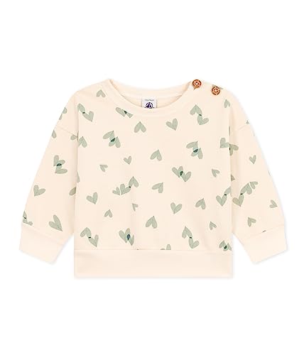 Petit Bateau Baby chłopięca bluza A08G4, biała Avalanche/Green Paul, 6 miesięcy, Biały Avalanche/zielony Paul, 6 miesi?cy