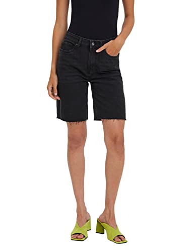 VERO MODA Damskie szorty VMBRENDA HR Long Mix GA NOOS Shorts, Black Denim/Szczegóły: GU131, XS