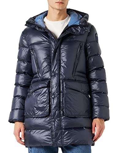 Blauer Męski wodoodporny / długi wyściełany płaszcz puchowy, 888, XXL