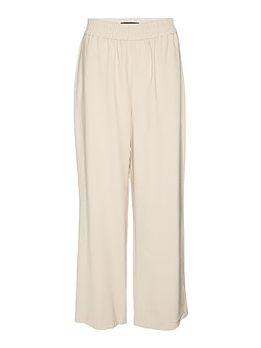 VERO MODA Damskie spodnie Vmcarmen Hr Wide Pull-on Pant Noos, Irish Cream, 30-XL