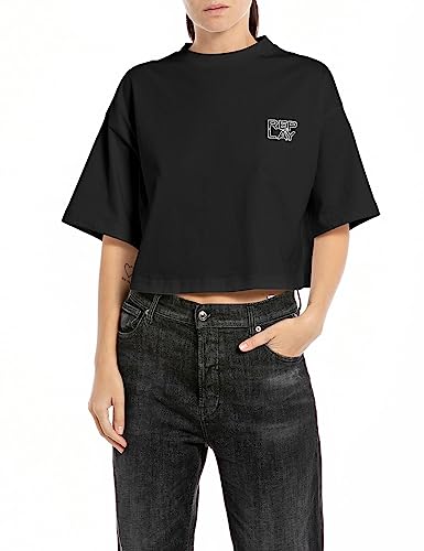 Replay T-shirt damski, 098 BLACK, S