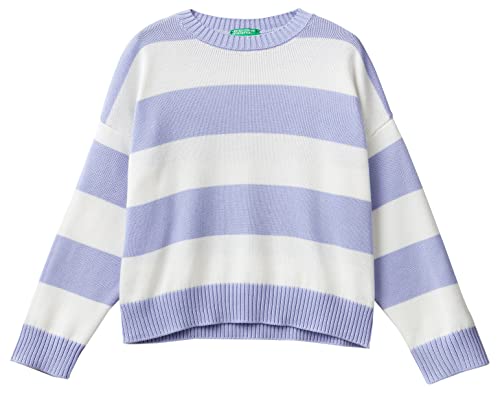 United Colors of Benetton Damska koszulka G/C M/L 1494e105j sweter, liliowy wzór w paski 904, M, Liliowy wzór w paski 904, M