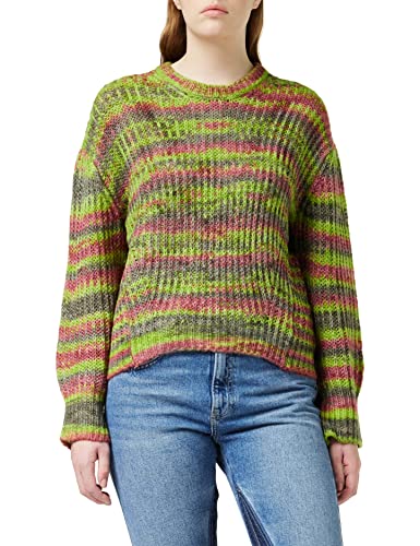 JACK & JONES Damski sweter z dzianiny Jxsimone Space Dye Crew Neck Knit Noos, Koral Haze/paski: /Multi Space Dye, L