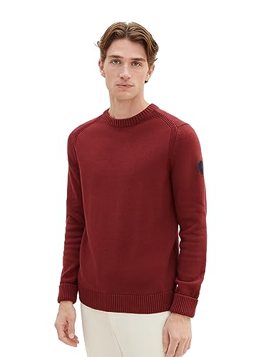 TOM TAILOR sweter męski, 32220 – Burned Bordeaux Red, M