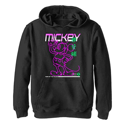 Disney Chłopięca bluza z kapturem Street Glow, czarna, L, czarny, L