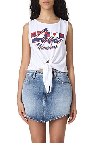 Love Moschino Damski tank top, Optical White, 44, optical white, 44