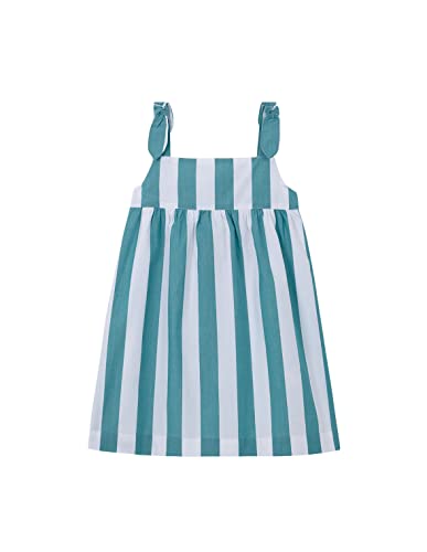 Gocco Sukienka w paski dla dziewczynek, Jasnozielony, 7-8 lat