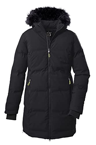 Killtec Damski płaszcz zimowy/parka o wyglądzie puchu z odpinanym kapturem KOW 209 WMN QLTD PRK, czarny, 36, 38919-000