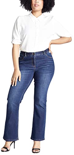 Ulla Popken Biustonosz damski z fiszbinami, Blue Denim, 32W / 30L
