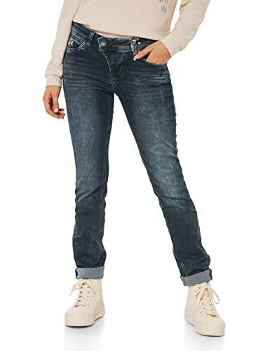 Street One Damskie spodnie jeansowe Casualfit, Dark Blue Random Wash, 29W / 30L