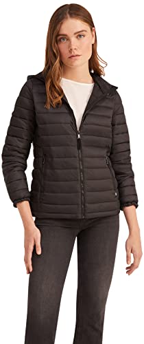Springfield pikowana kurtka z kapturem, czarna, L damska, czarny, L