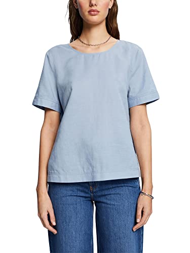 ESPRIT Bluzka z zamknięciem w kształcie kropli, Light Blue Lavender, XL