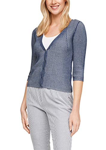 s.Oliver Kardigan damski ze strukturą żebrowaną, Blue Stripes, 34 PL