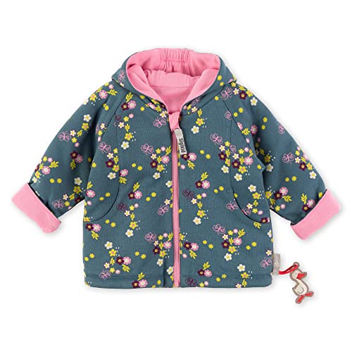 Sigikid Dziewczęca kurtka dwustronna z bawełny organicznej, różowy/niebieski, 80 cm