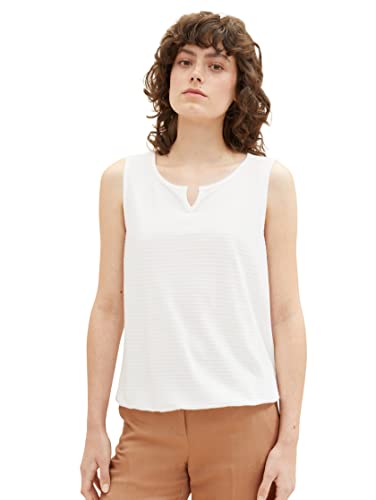 TOM TAILOR Damski top ze strukturą, 10315 - Whisper White, XXL