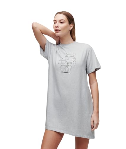 KARL LAGERFELD Damska koszulka nocna, szary/czarny, XS