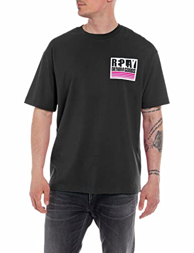 Replay T-shirt męski, 098 BLACK, XXL