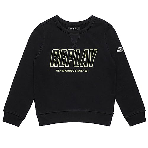 Replay Bluza chłopięca, 098 BLACK, 10 Lat