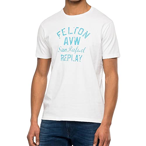 Replay T-shirt męski, 801 Off White, 3XL