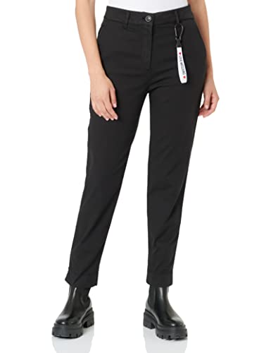 Love Moschino Damskie spodnie ze stretchu z płótna z marką Gadget Casual Pants, czarny, 38