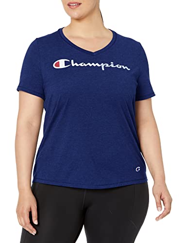 Champion Damska koszulka z podwójnym ściągaczem w rozmiarze plus, Imperial Indigo Heather, 3X