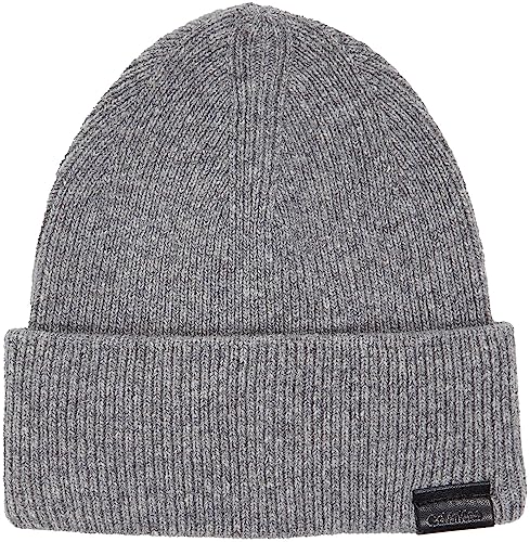 Calvin Klein Męska skórzana czapka z daszkiem Docker Beanie z dzianiny, Szary duch, Rozmiar uniwersalny