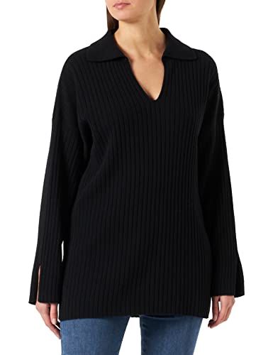 United Colors of Benetton Damska koszulka polo M/L 1044d300f sweter, czarna 100, S