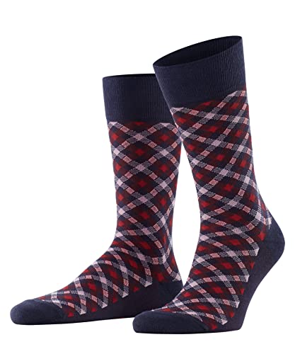 FALKE Mężczyźni Skarpety Smart Check M SO Bawełna z wzorem 1 Para, Niebieski (Midnight 6414), 43-46