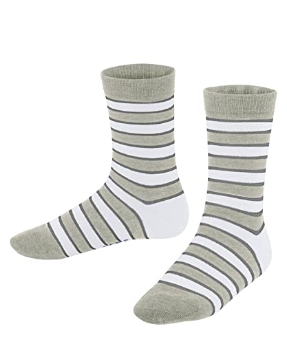 FALKE Uniseks - dzieci Skarpety Simple Stripes K SO Zrównoważona Bawełna z wzorem 1 Para, Szary (Storm Grey 3820), 31-34 (7-9 lata)