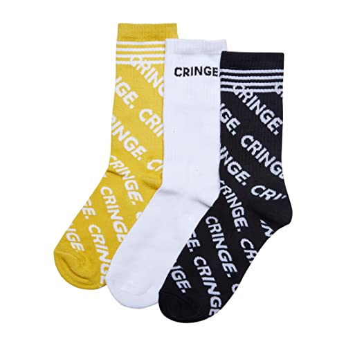 Mister Tee Skarpety uniseks Cringe Socks 3-pak czarne/białe/żółte 47-50, czarny/biały/żółty, 47-50 EU