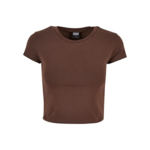 Urban Classics Ladies Stretch Jersey Cropped Tee, Koszulka Damska, Brown, Brązowy, 3XL EU