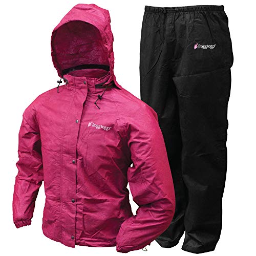frogg toggs Damski płaszcz przeciwdeszczowy Classic All Purpose Rain Suit, czereśnia/czerń, M